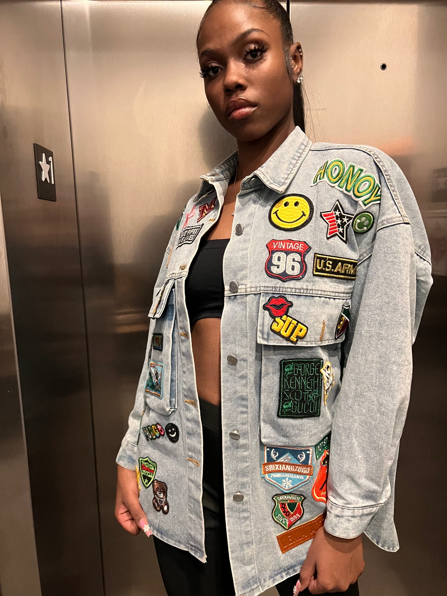 Denim Patchwork Jacket – House Of SHE